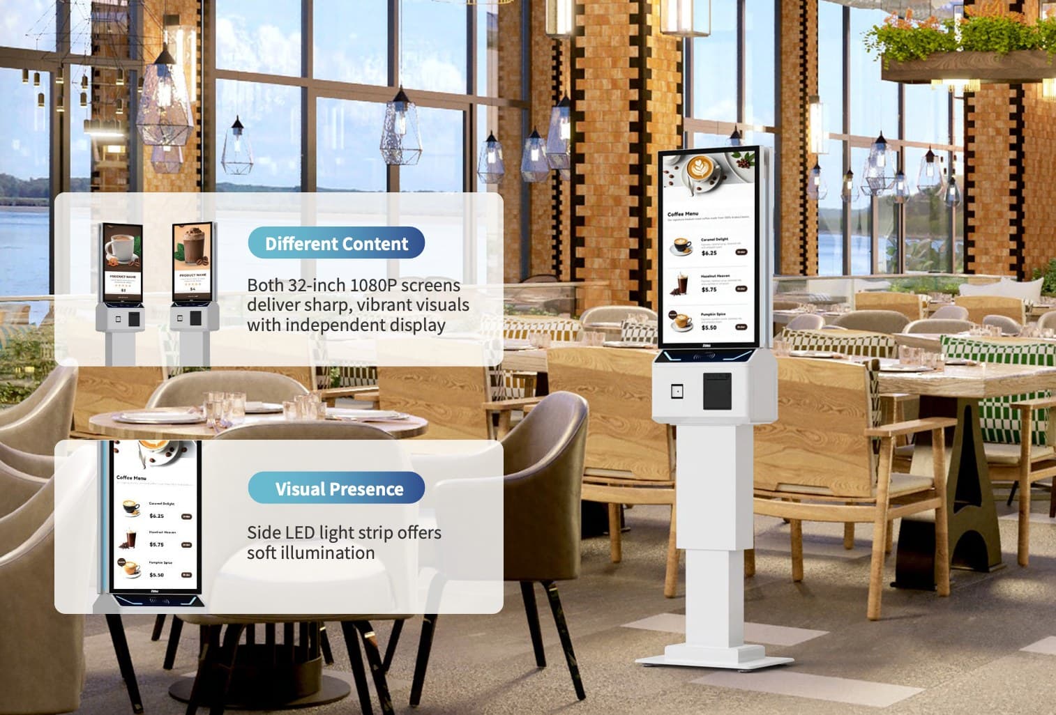32" Dual-Sided Liftable Kiosk — primjena u prostoru 1
